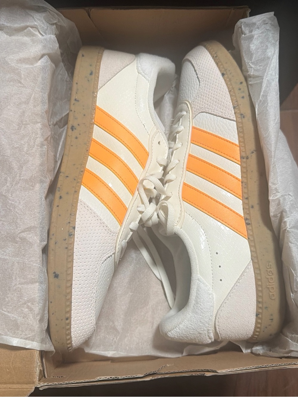 Adidas Breaknet Sleek IH7753 Women’s Sz 11 Tennis White/orange
